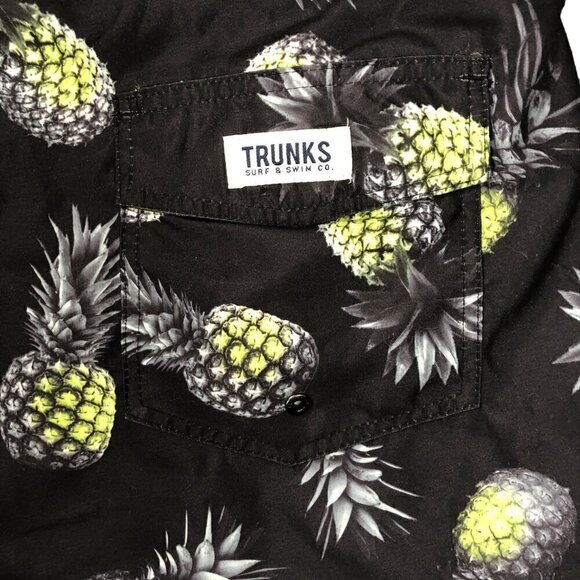 Trunks Surf & Swim Co. Men's Tropical Pineapple Swim Trunks Size XXL - Picture 3 of 6